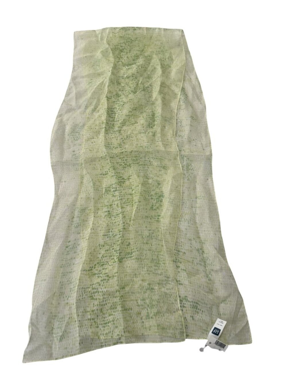 GAP 100% Silk Scarf Made in Italy Green Abstract Dot Print 50x10 NWT
